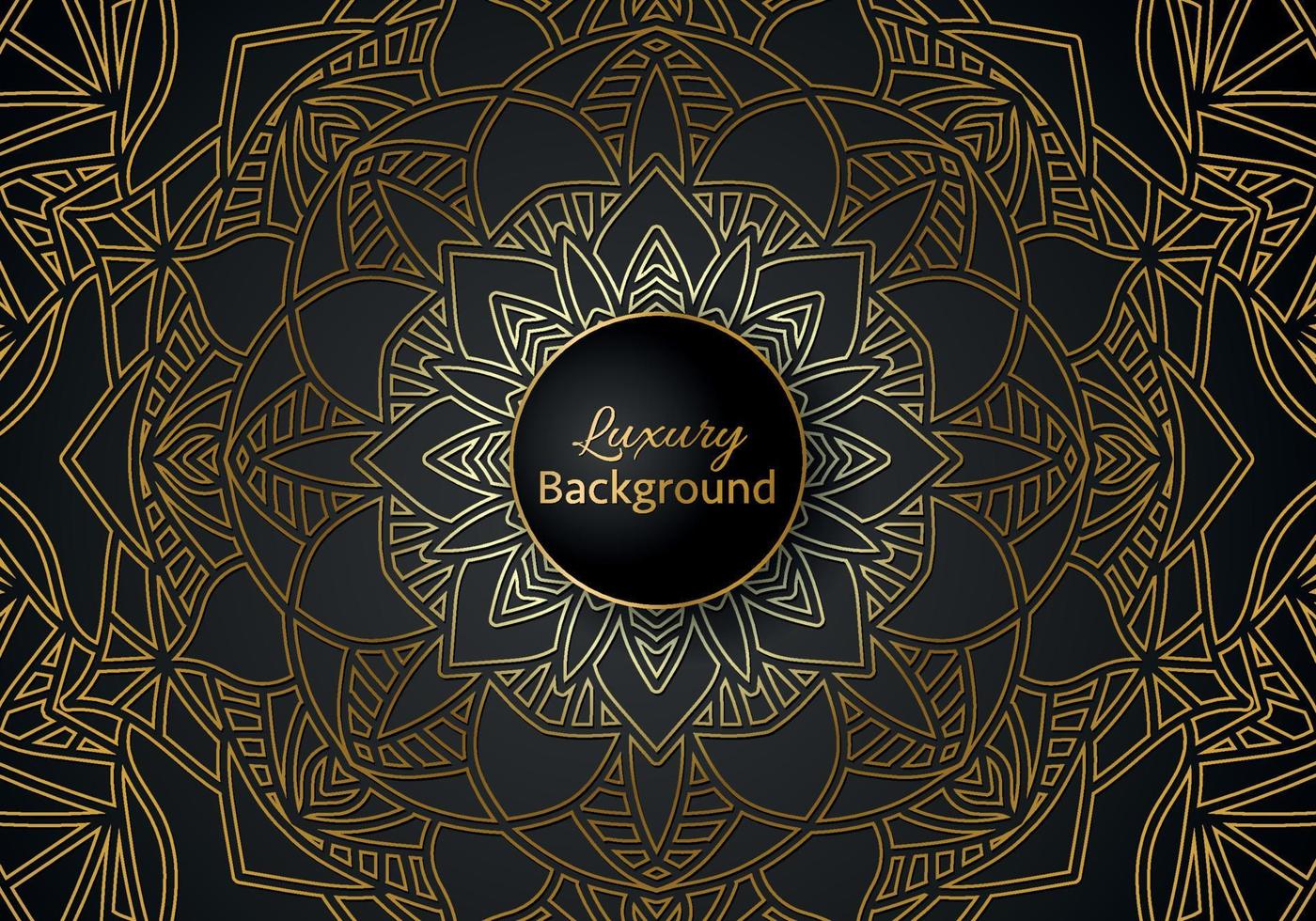 luxury ornamental mandala design background in gold color vector