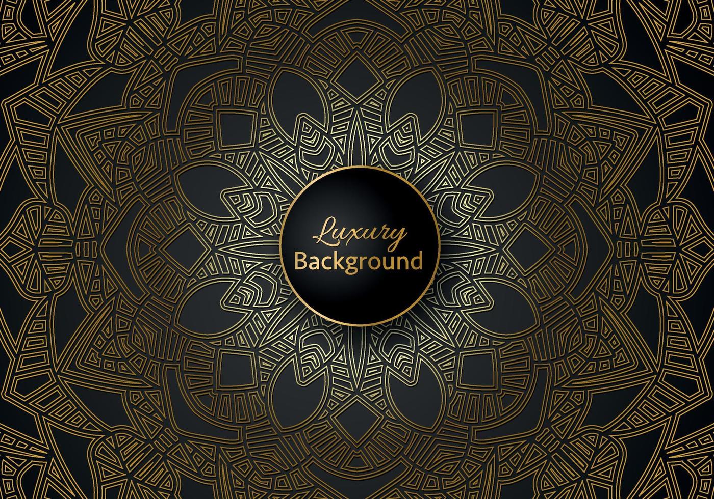 luxury ornamental mandala design background in gold color vector