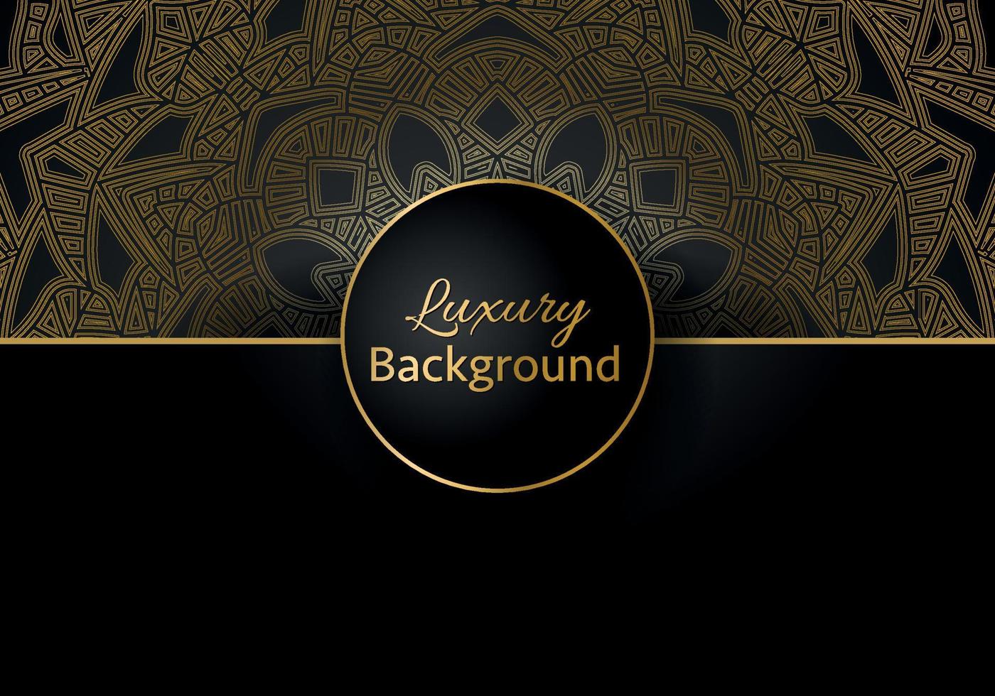 Fondo de diseño de mandala ornamental de lujo en color dorado. vector