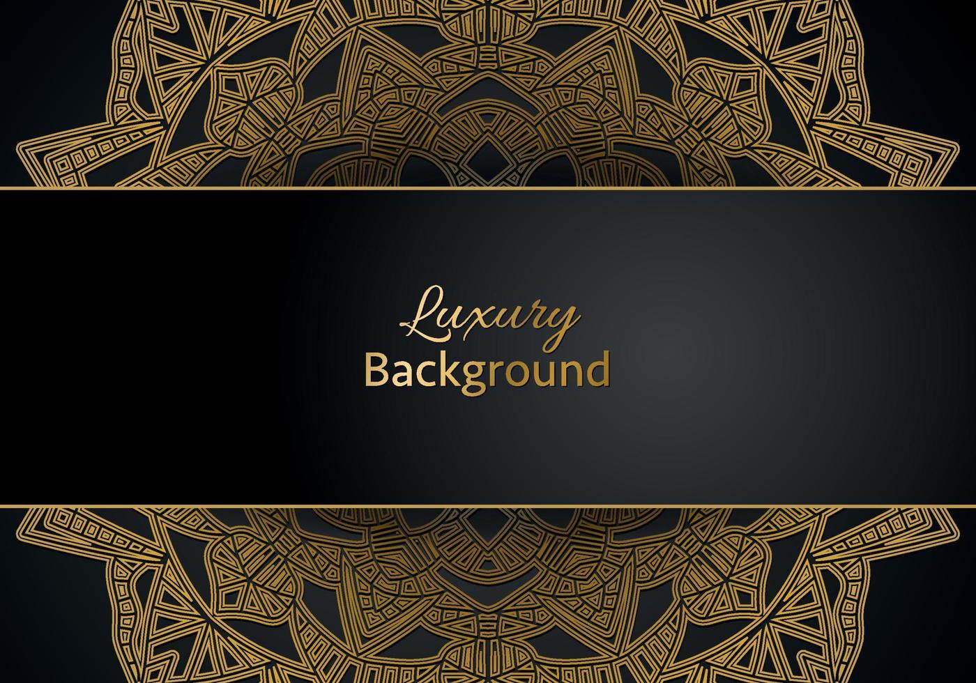 luxury ornamental mandala design background in gold color vector
