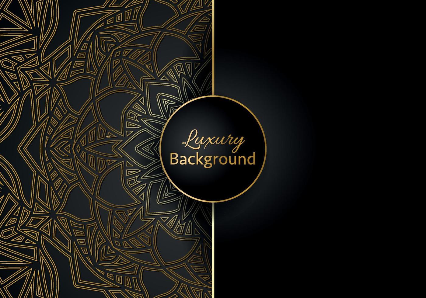 luxury ornamental mandala design background in gold color vector