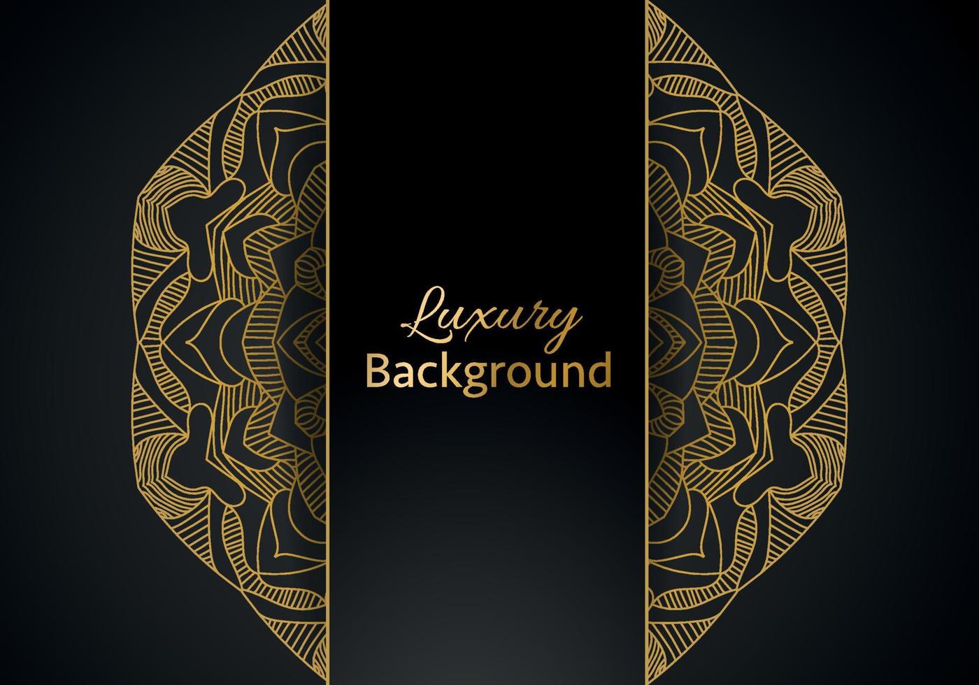 luxury ornamental mandala design background in gold color vector