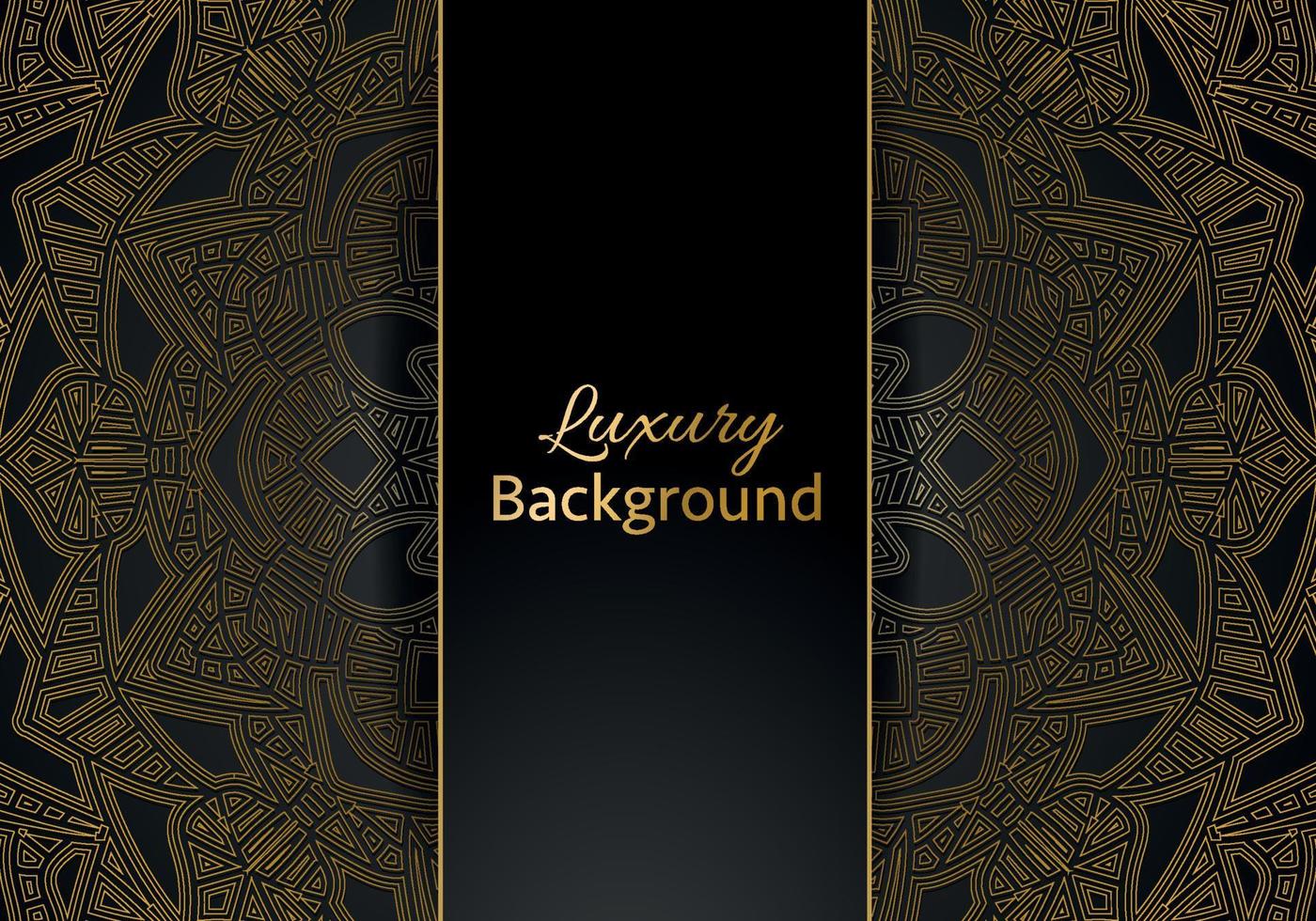 luxury ornamental mandala design background in gold color vector
