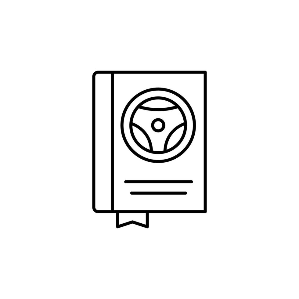 Steering wheel, book vector icon illustration