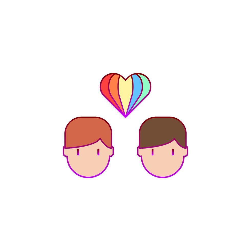 homosexual, corazón, orgullo día vector icono ilustración