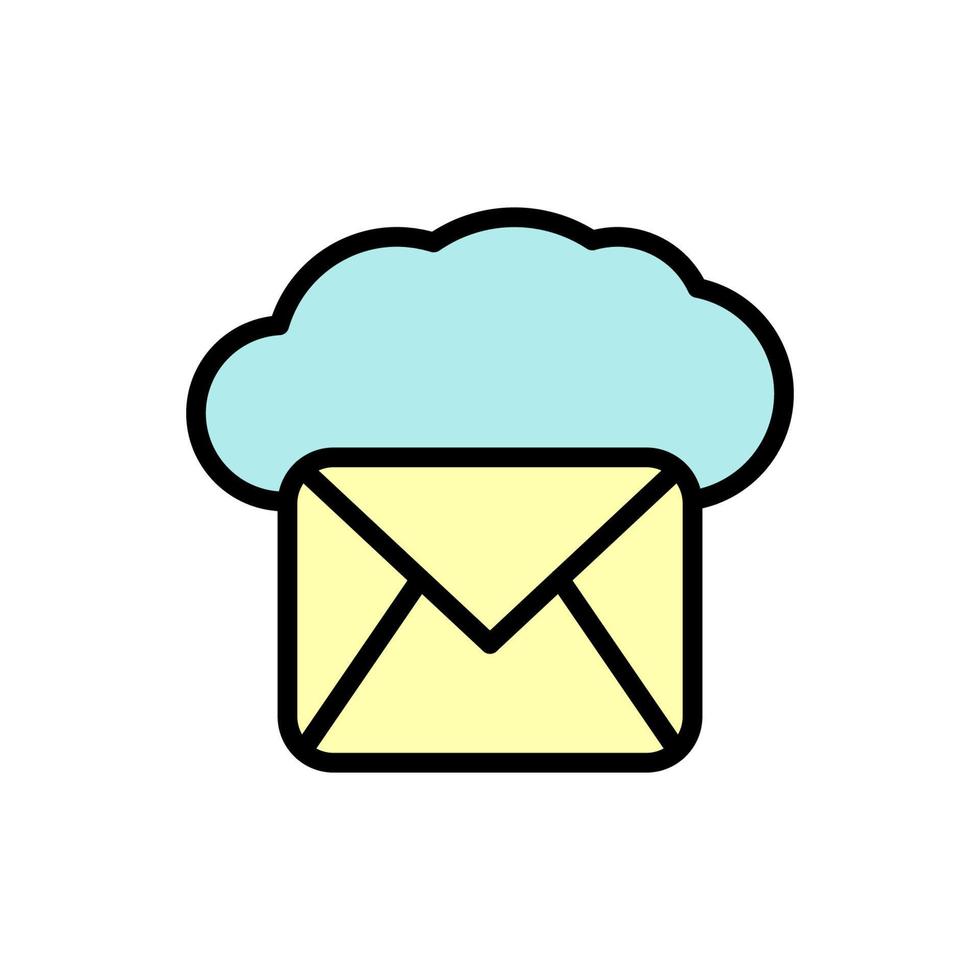 Cloud, mail vector icon illustration