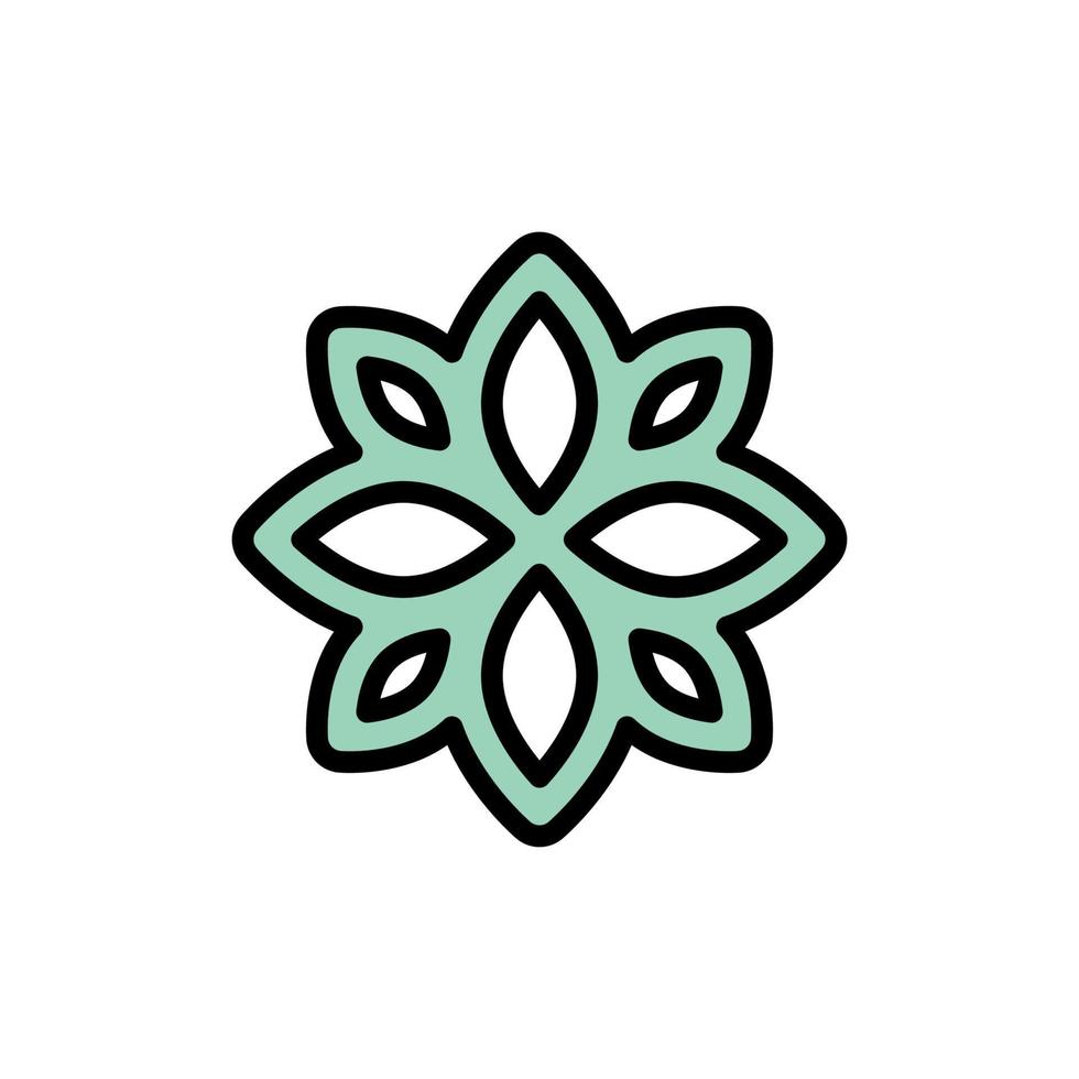 Symbol flower vector icon illustration