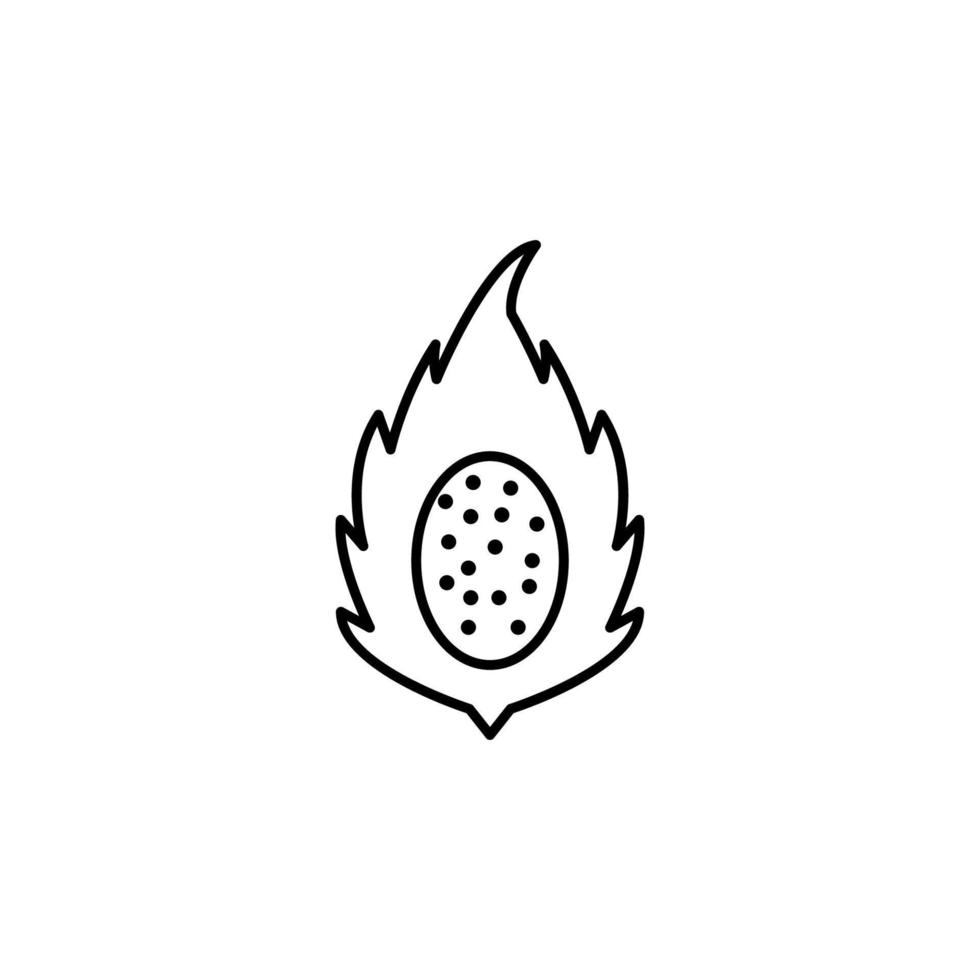 pitaya outline vector icon illustration