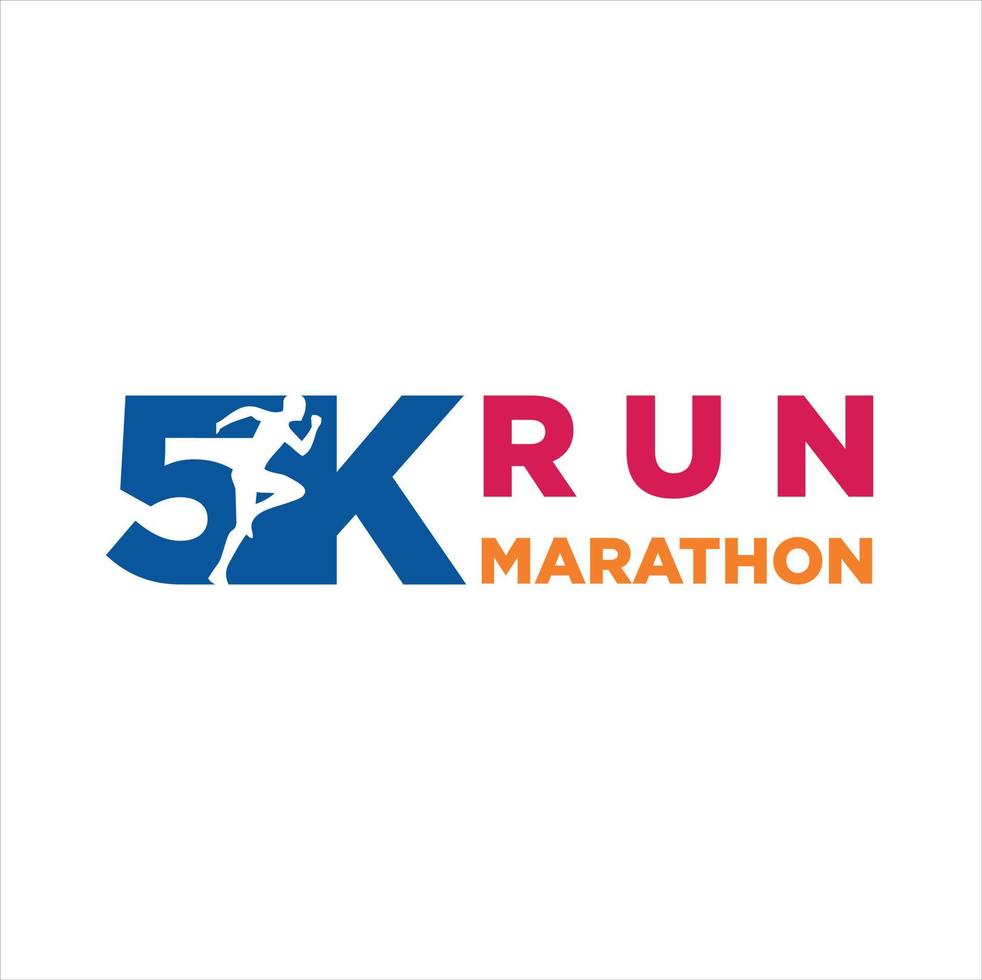 5K Run Logo Design vector Stock symbol .Running logo sport concept . running marathon Logo Design Template. Marathon Idea logo design inspiration.
