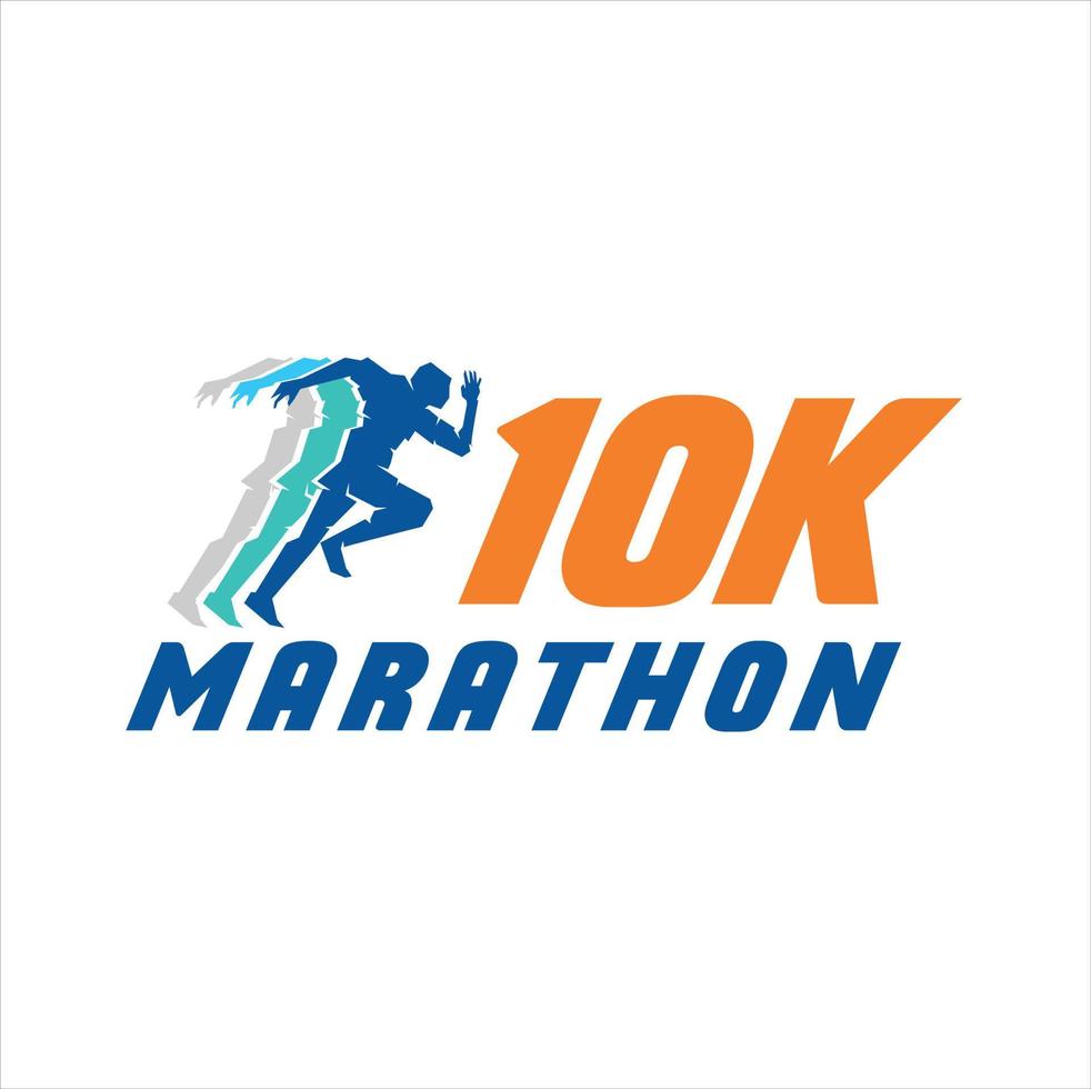 10K Run Logo Design vector Stock symbol .Running logo sport concept .