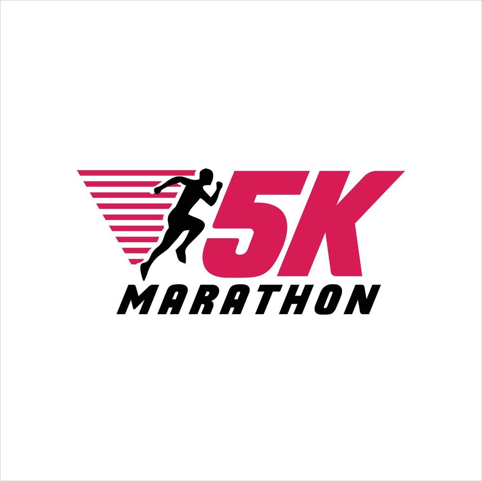 5K Run Logo Design vector Stock symbol .Running logo sport concept . running marathon Logo Design Template. Marathon Idea logo design inspiration.