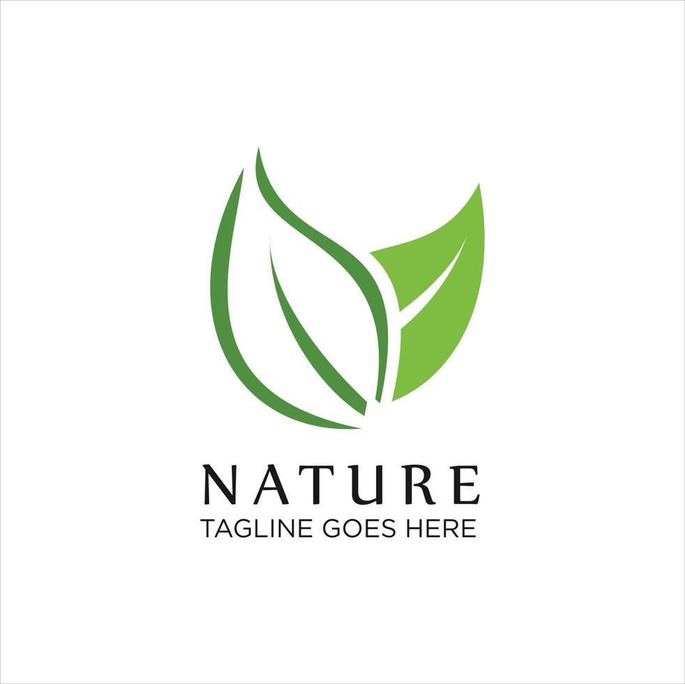 nature leaf green logo icon, Abstract green leaf logo icon vector design. Landscape design, garden, Plant, nature and ecology vector logo.