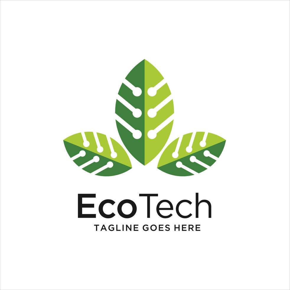 Eco Tech Logo Template Design Vector, Emblem, Design Concept, Creative Symbol, Icon vector