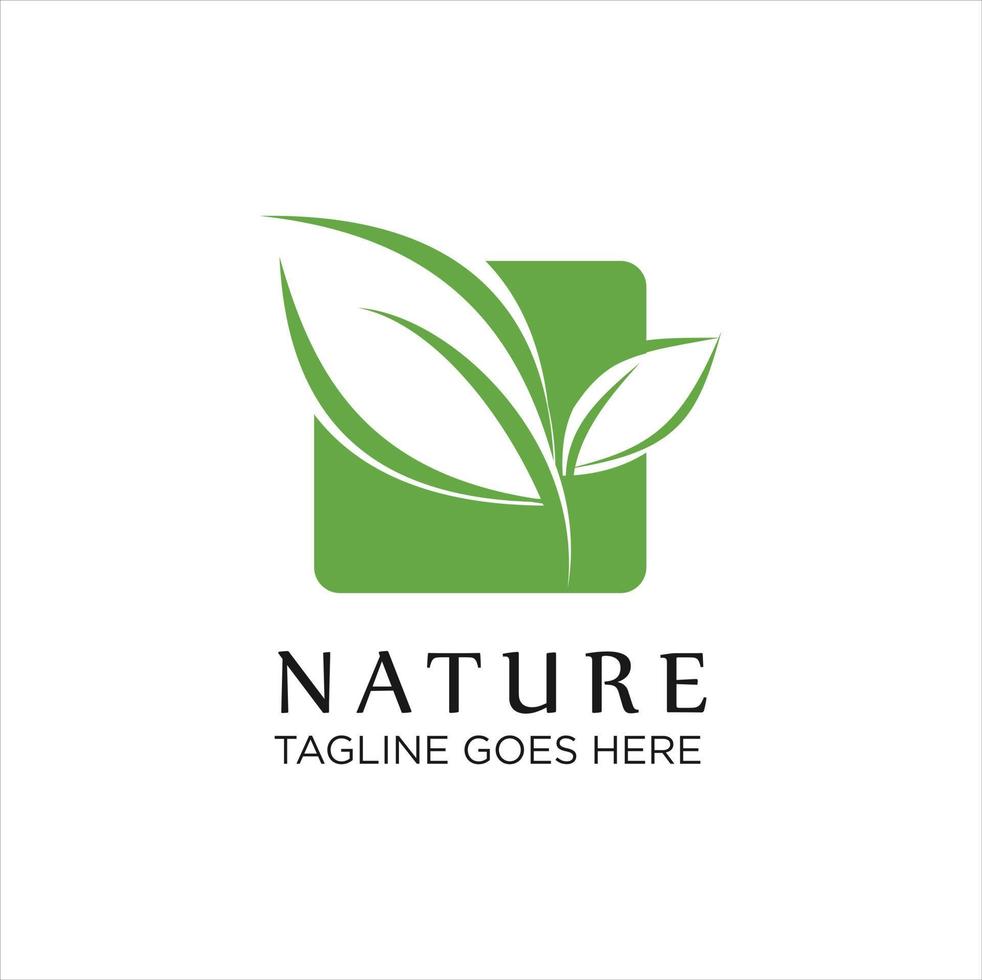 nature leaf green logo icon, Abstract green leaf logo icon vector design. Landscape design, garden, Plant, nature and ecology vector logo.