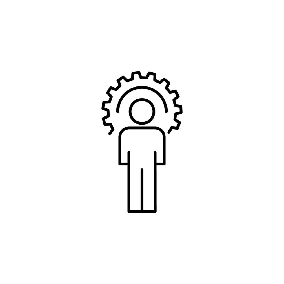 Development, Gear, person vector icon illustration