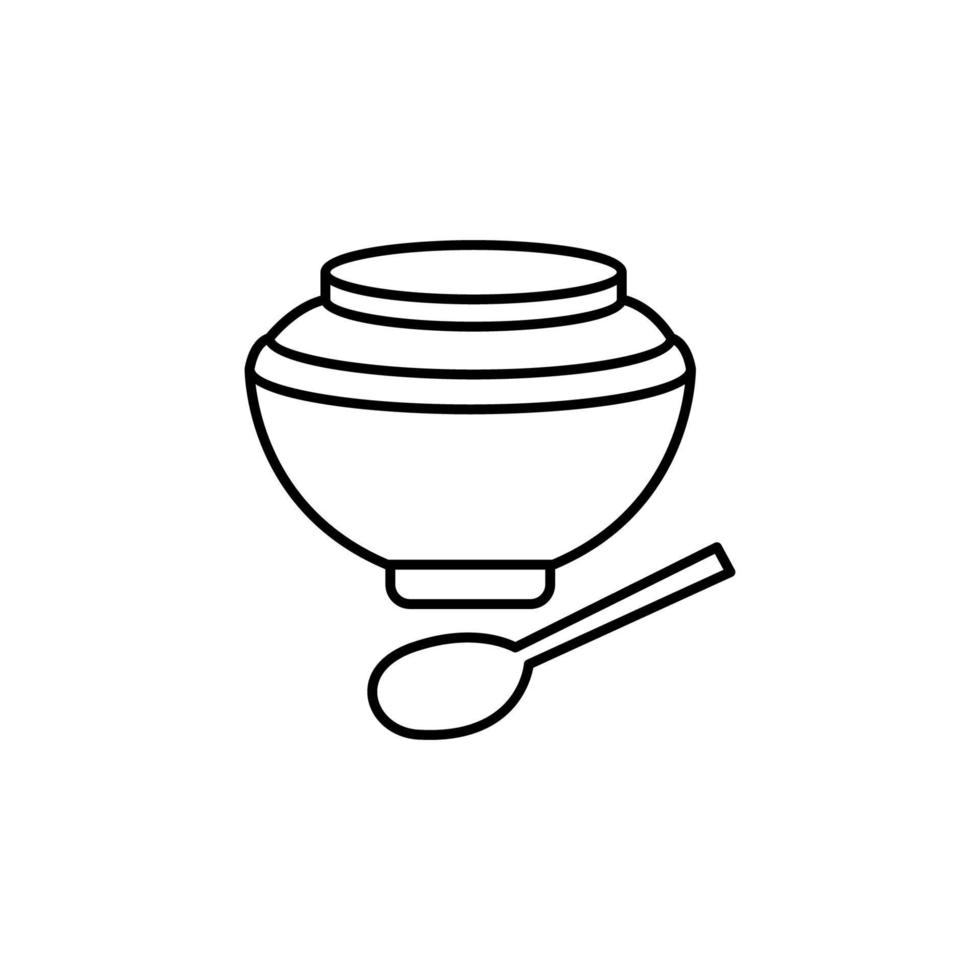 soup with a spoon vector icon illustration