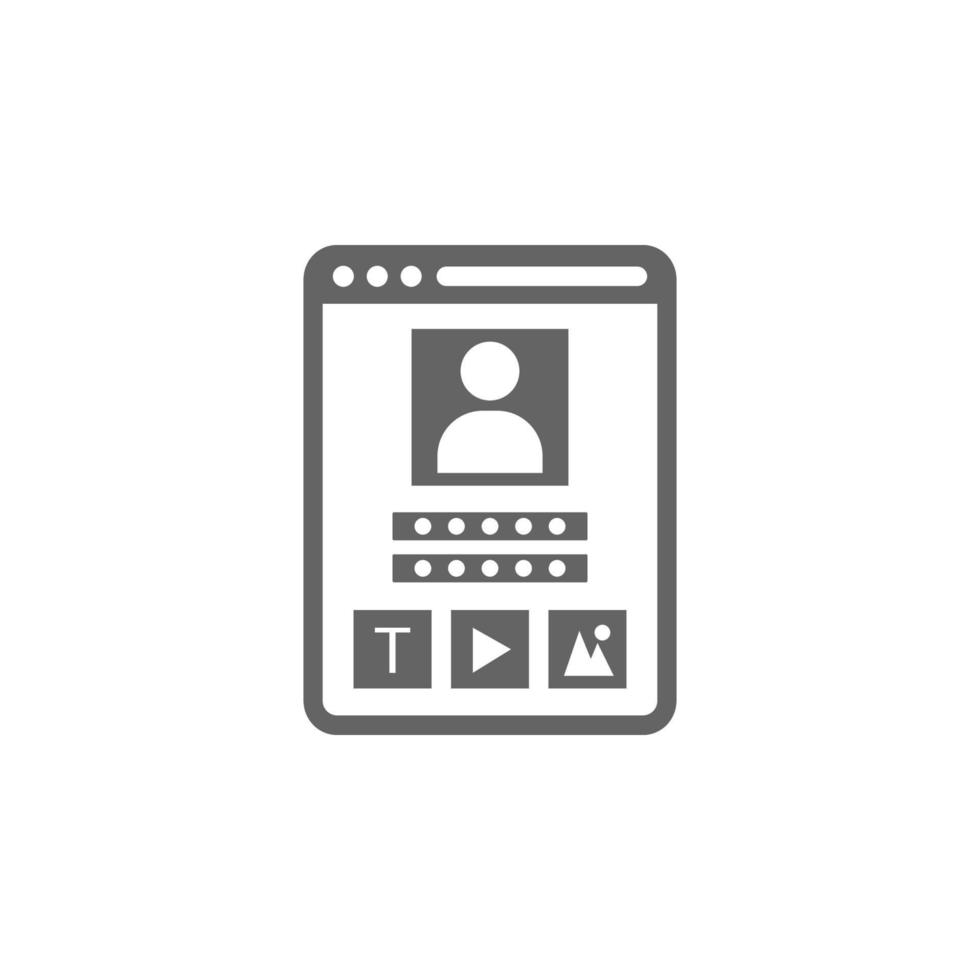 Personal biodata, protected account, social media, social network, website security vector icon illustration