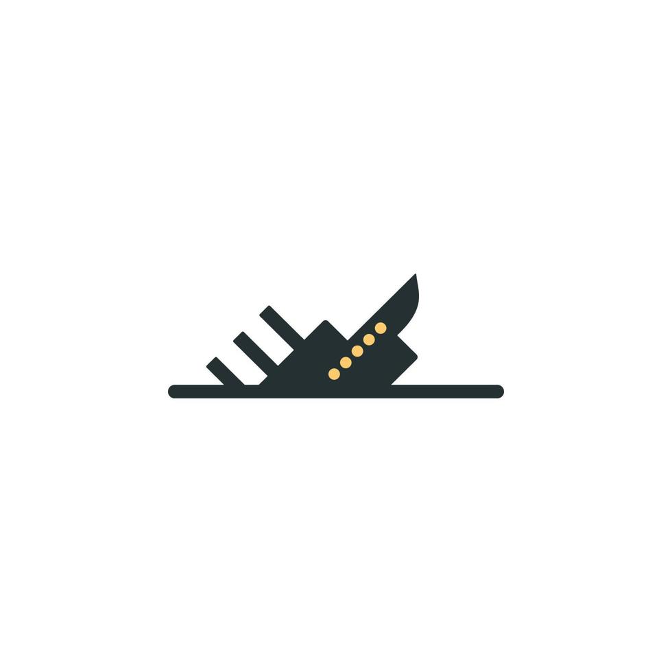 sinking ship vector icon illustration