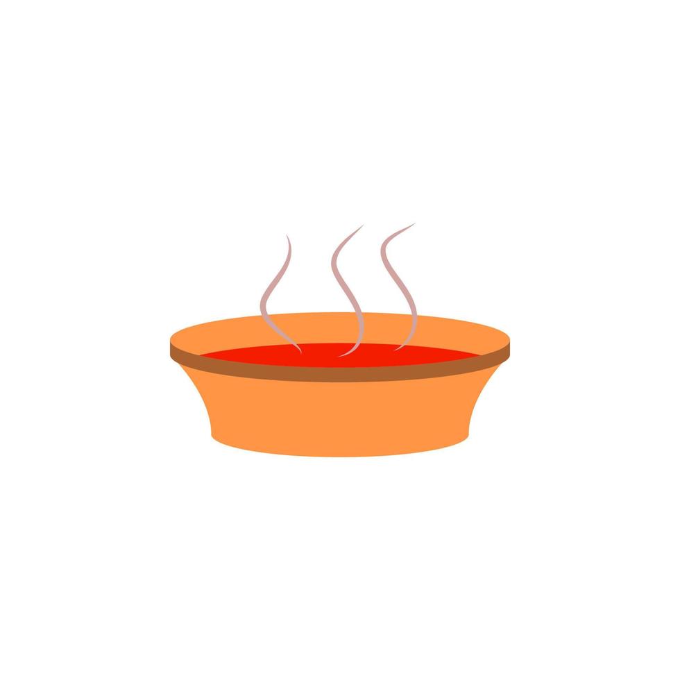 hot soup colored vector icon illustration