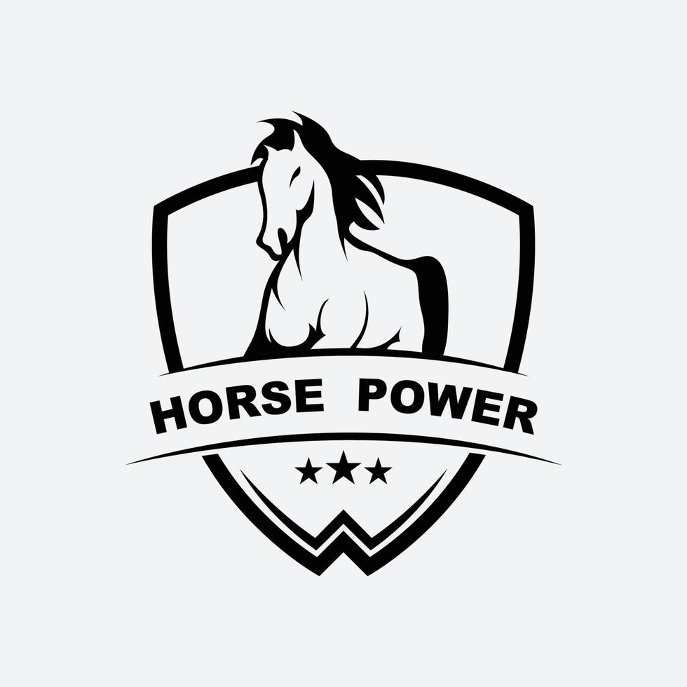 Elegant horse icon Royal stallion logo with slogan template vector