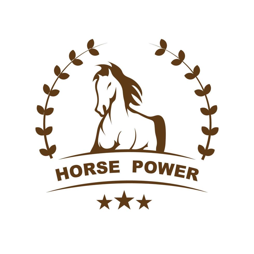 Elegant horse icon Royal stallion logo with slogan template vector