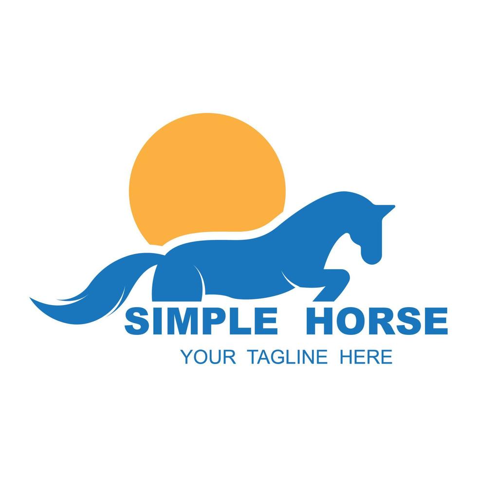 Elegant horse icon Royal stallion logo with slogan template vector