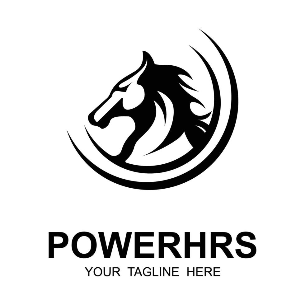 Elegant horse icon Royal stallion logo with slogan template vector