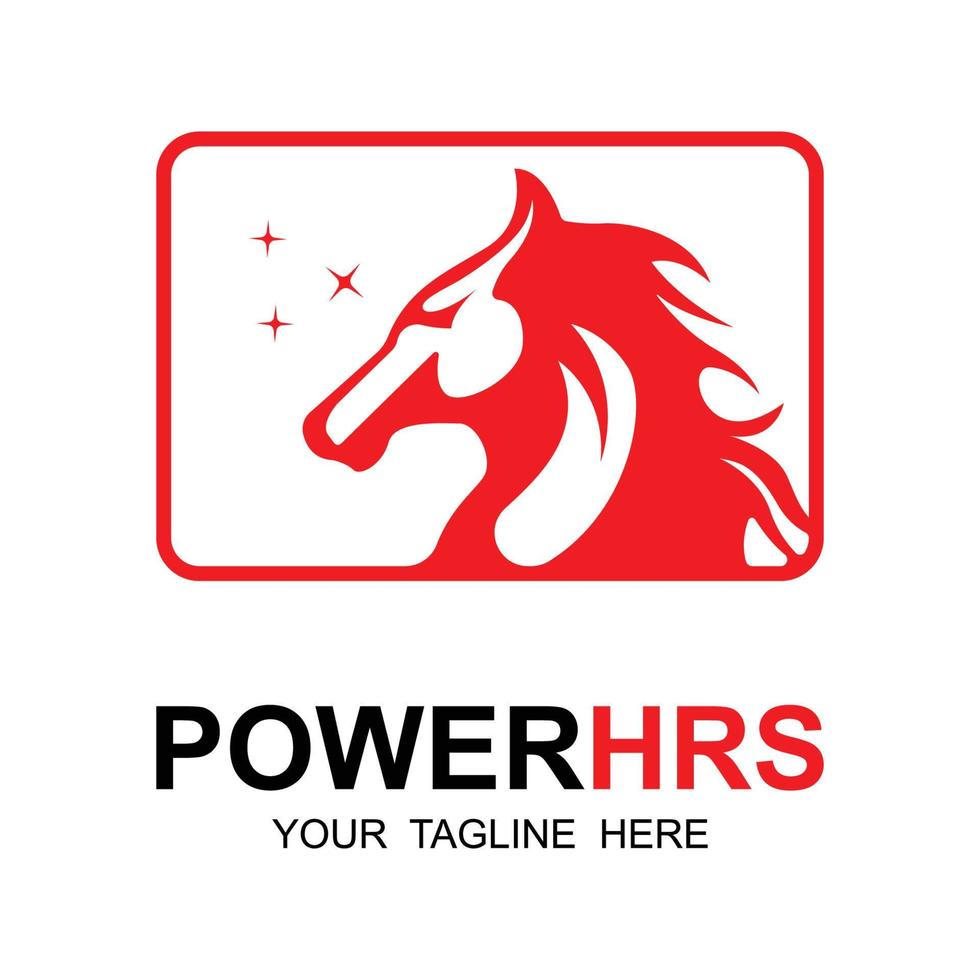 Elegant horse icon Royal stallion logo with slogan template vector