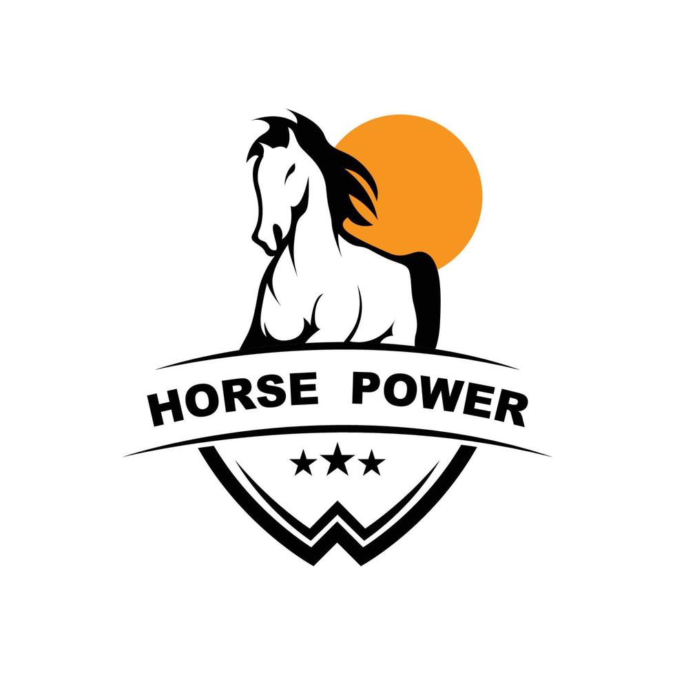 Elegant horse icon Royal stallion logo with slogan template vector