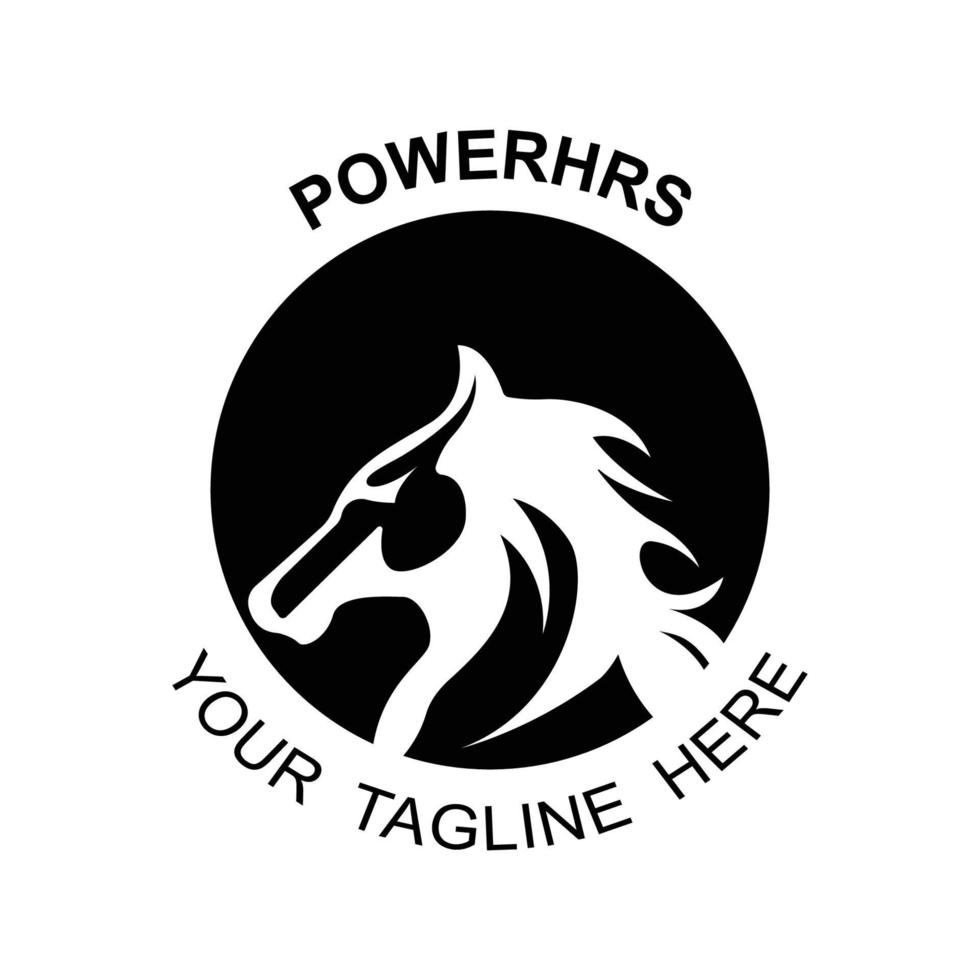 Elegant horse icon Royal stallion logo with slogan template vector