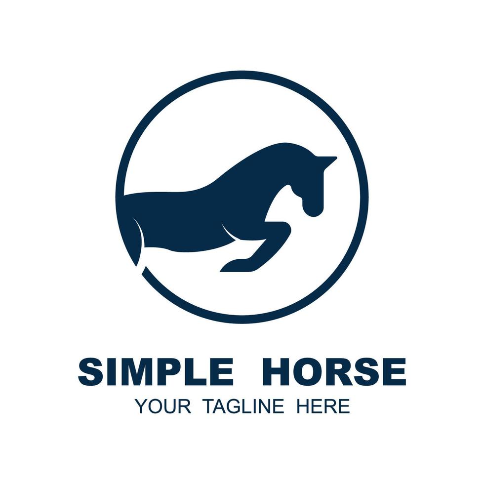 Elegant horse icon Royal stallion logo with slogan template vector