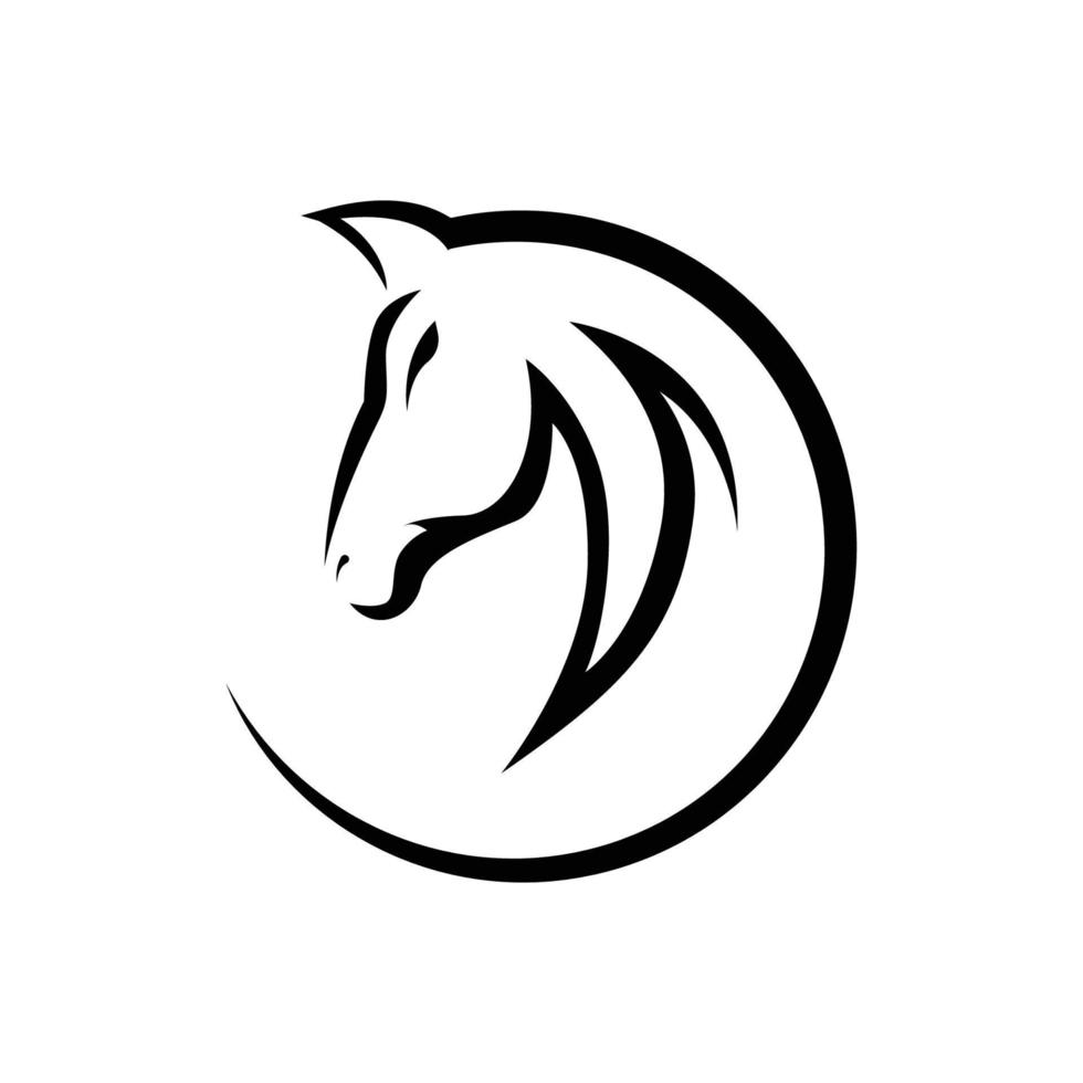 Elegant horse icon Royal stallion logo with slogan template vector