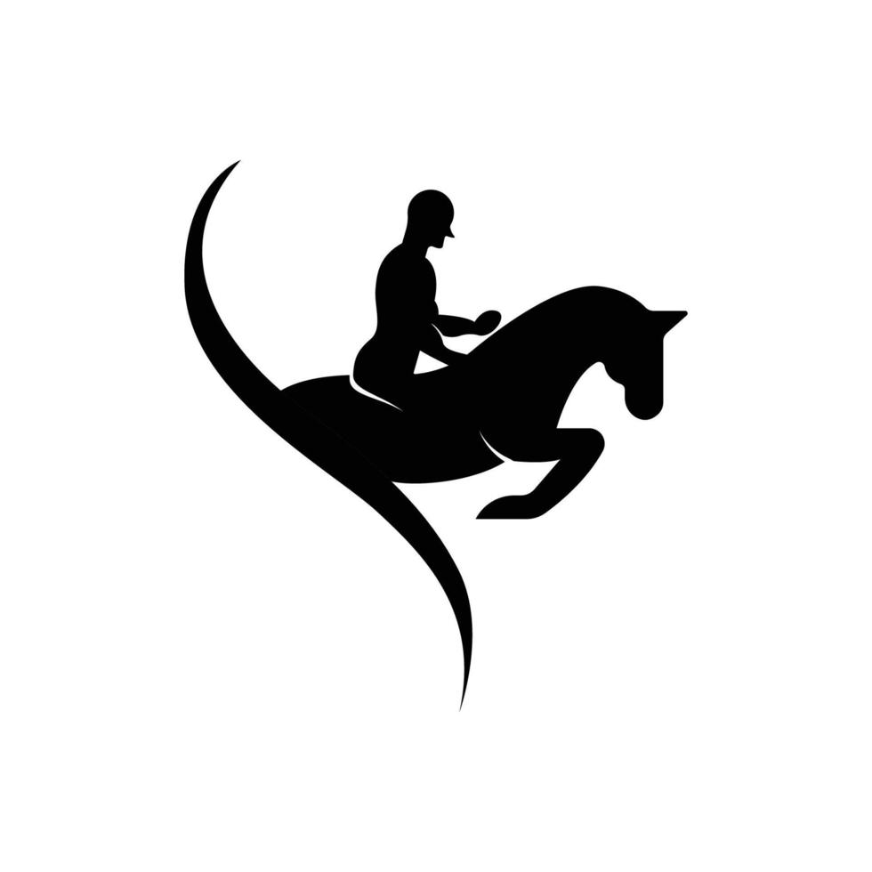 elegante caballo icono real semental logo con eslogan modelo vector