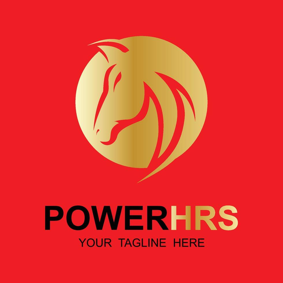 Elegant horse icon Royal stallion logo with slogan template vector