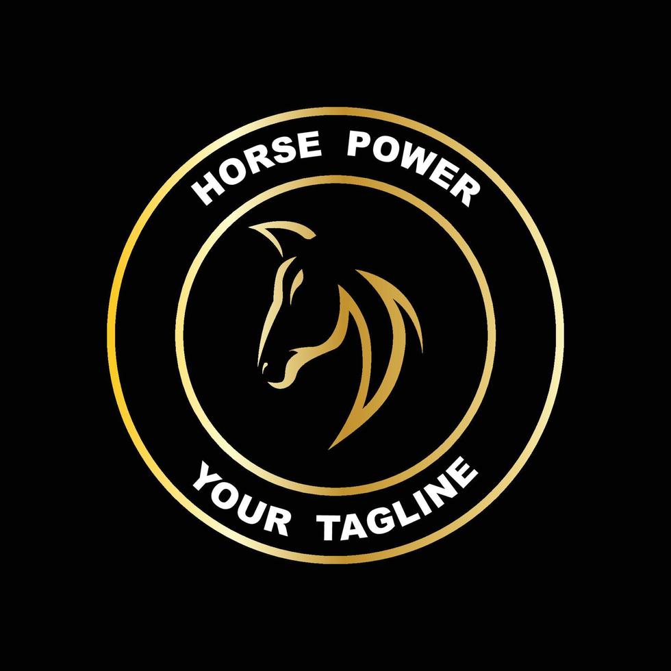 Elegant horse icon Royal stallion logo with slogan template vector