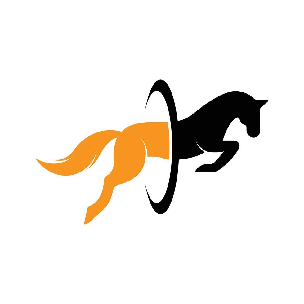 Elegant horse icon Royal stallion logo with slogan template vector