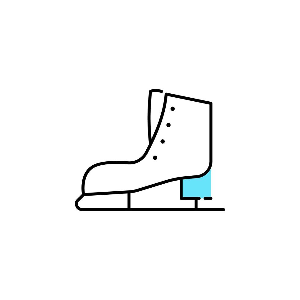 Skate, winter sport, shoe vector icon illustration