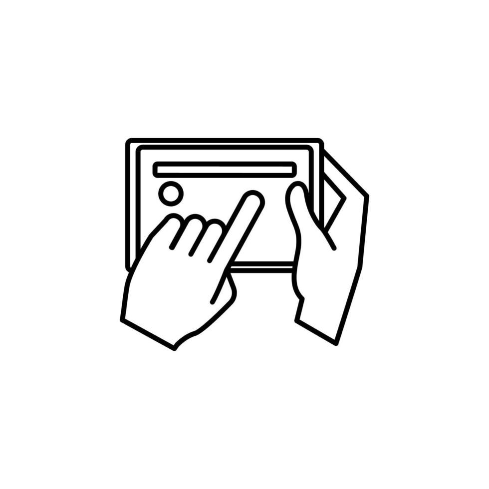 tablet user vector icon illustration