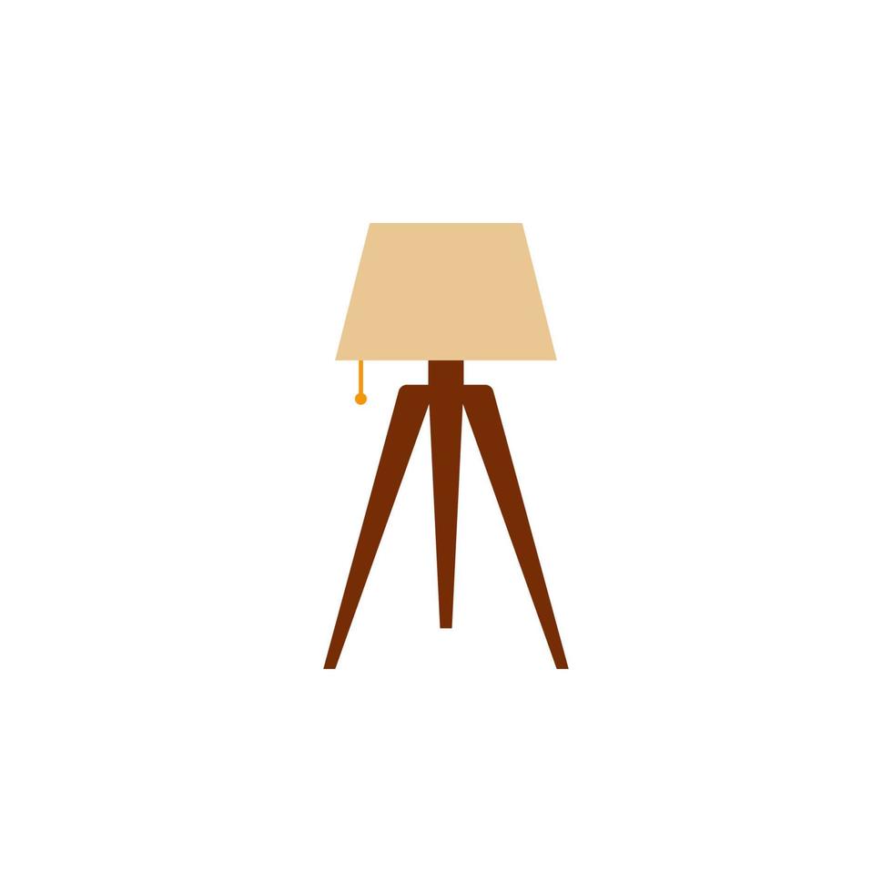 wooden floor lamp flat vector icon illustration