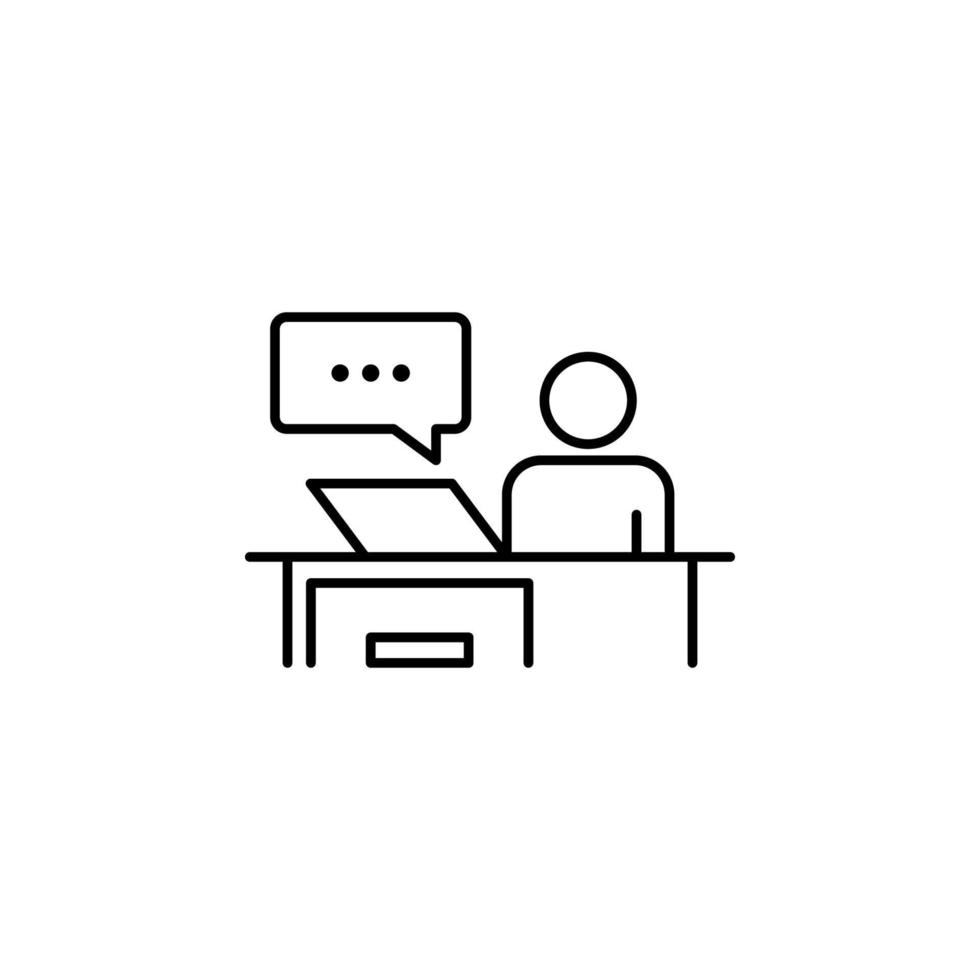 consultante, escritorio, trabajo vector icono ilustración