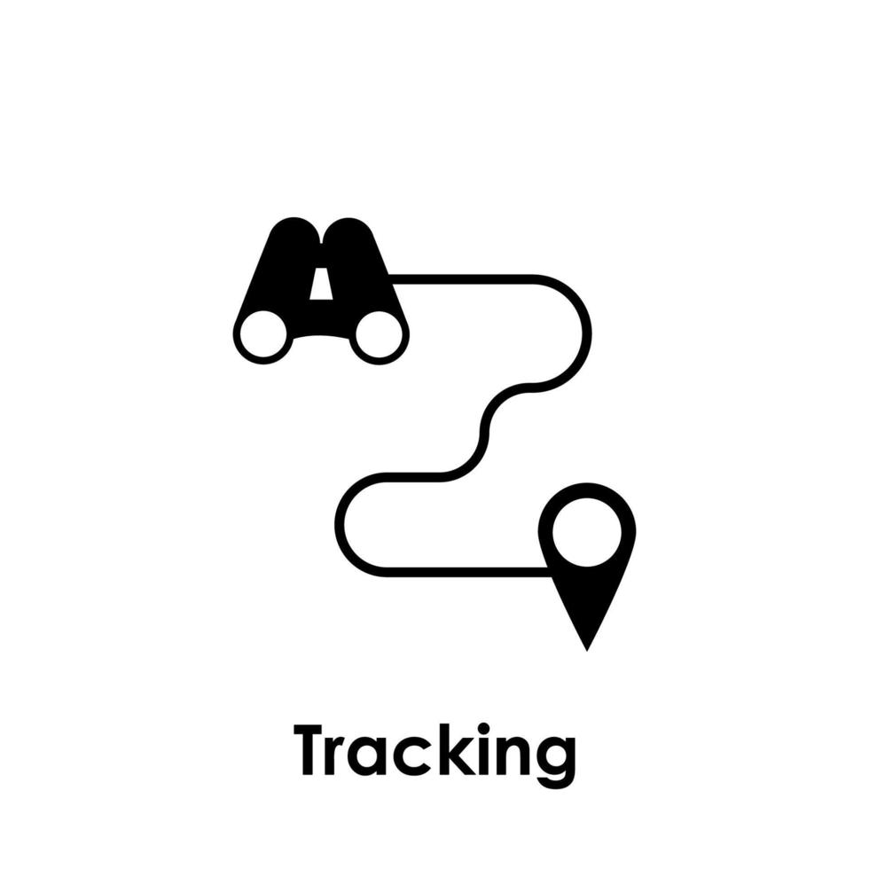 binocular, pin, tracking vector icon illustration