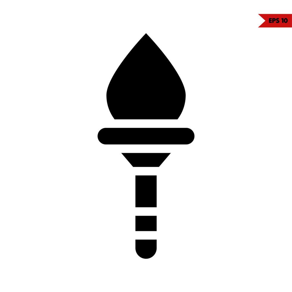 fire torch glyph icon vector