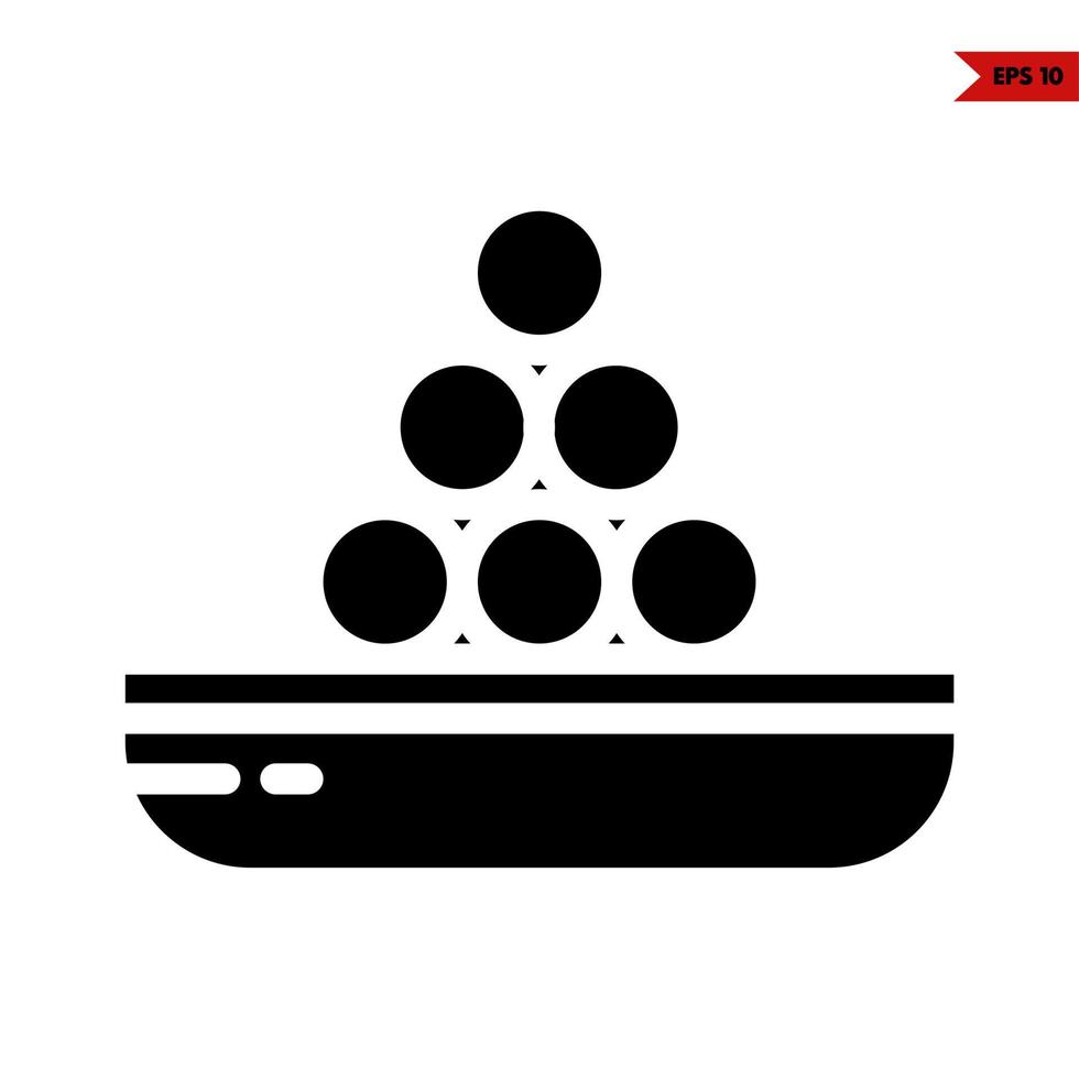 ball  food in plate  glyph icon vector