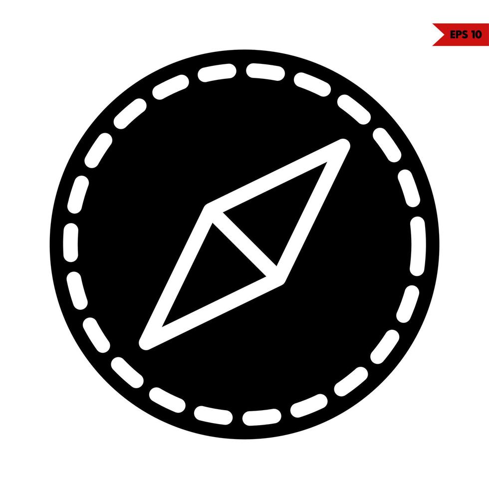 compass glyph icon vector