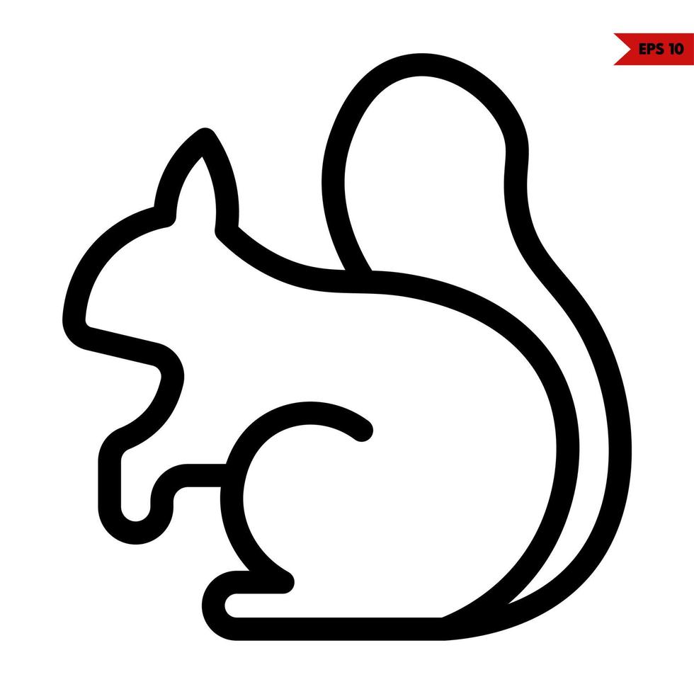 squirrel line icon vector