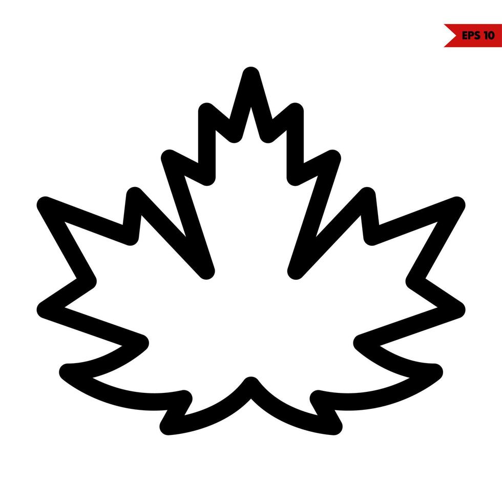 leaf autumn line icon vector