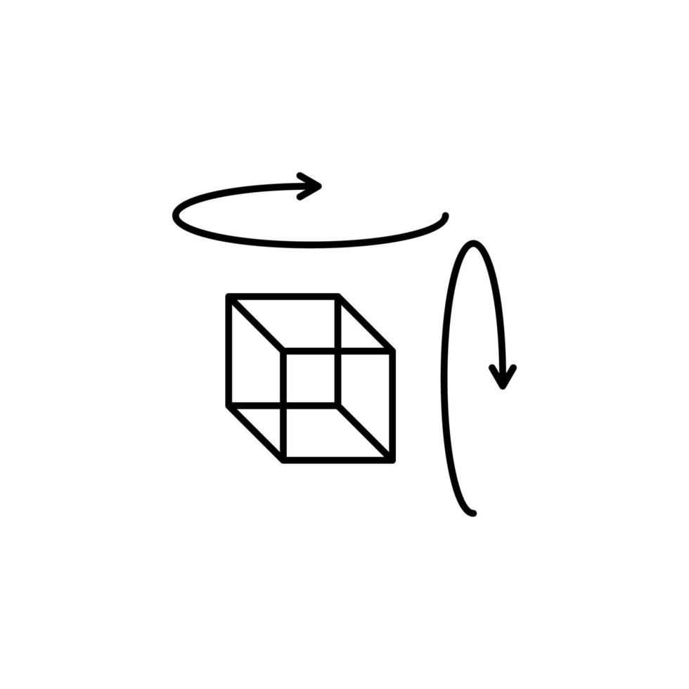Augmented reality, object, cube, rotation vector icon illustration