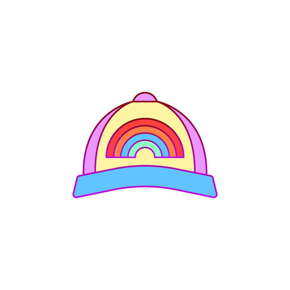 Baseball hat, rainbow, pride vector icon illustration