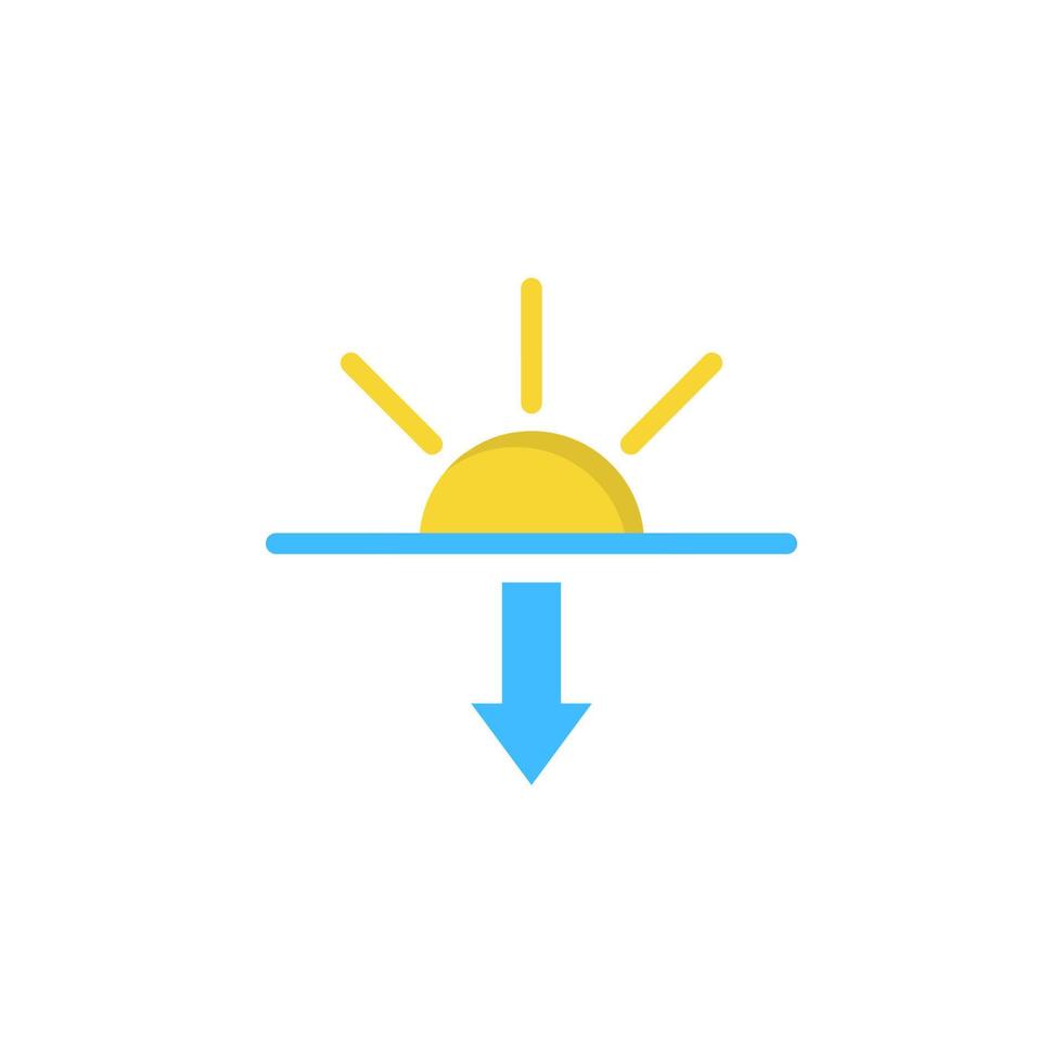 Sun sunset vector icon illustration