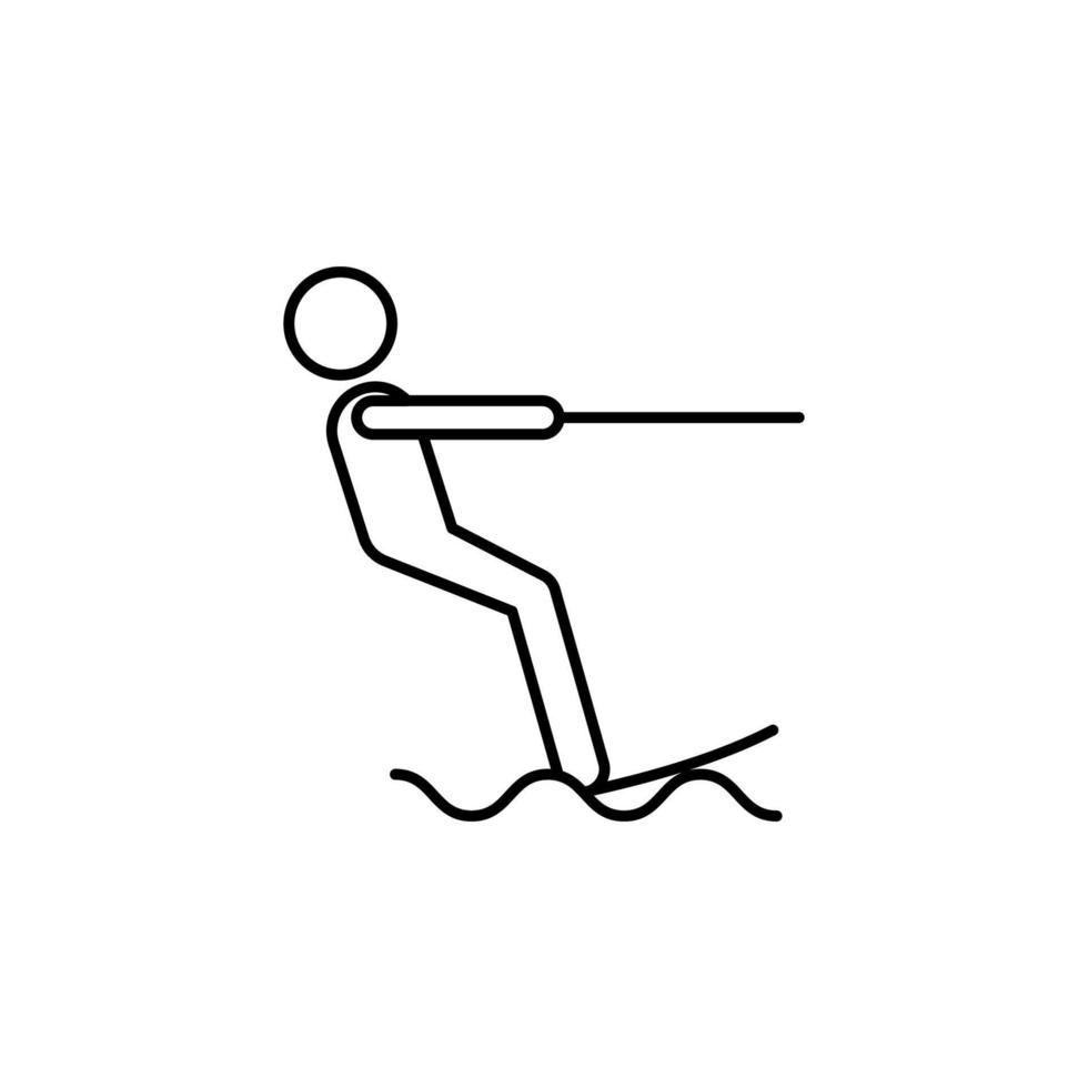 waterskiing sign vector icon illustration